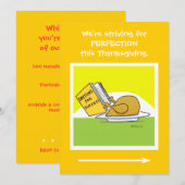 Grappige Thanksgiving Banket Cartoon Uitnodiging K (Voorkant / Achterkant)