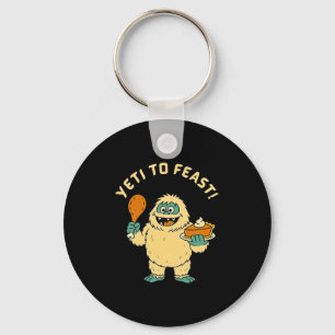 Grappige Thanksgiving Bigfoot Kalkoen En Pompoenta Sleutelhanger