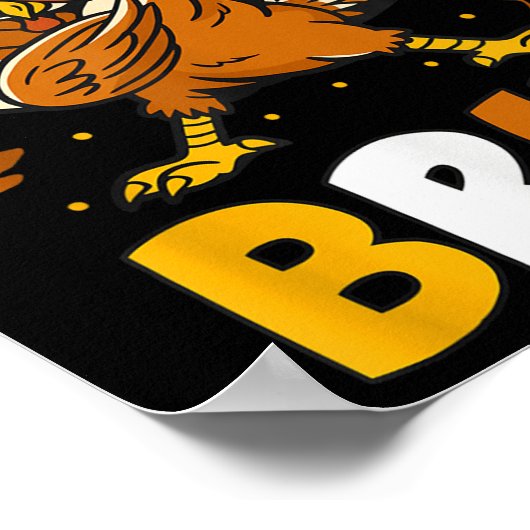 Grappige Thanksgiving Bruh Turkije meme voor kinde Poster (Hoek)