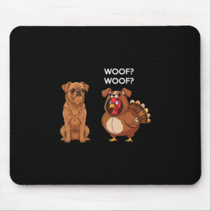 Grappige Thanksgiving Brussels Griffon En Kalkoen Muismat