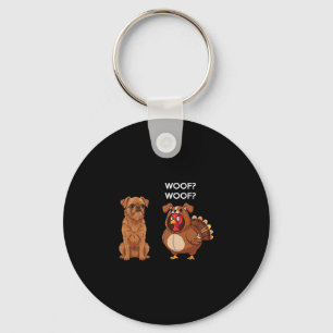 Grappige Thanksgiving Brussels Griffon En Kalkoen Sleutelhanger