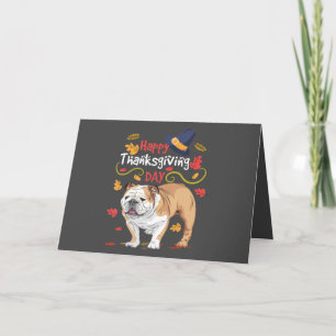 Grappige Thanksgiving-cadeaus voor Engelse Bulldog Feestdagen Kaart