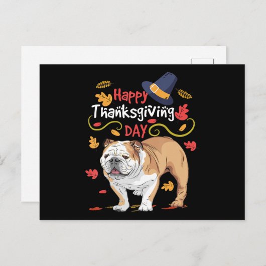 Grappige Thanksgiving-cadeaus voor Engelse Bulldog Feestdagenkaart (Voorkant / Achterkant)