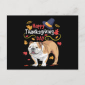 Grappige Thanksgiving-cadeaus voor Engelse Bulldog Feestdagenkaart (Voorkant)