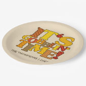 Grappige Thanksgiving-diner Papieren Bordje (Gekanteld)