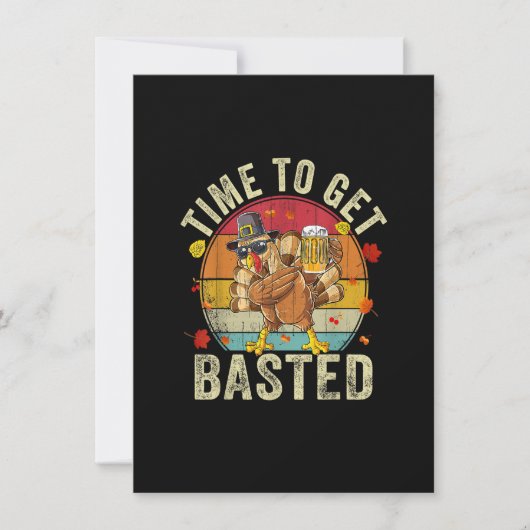 Grappige Thanksgiving Drinktijd Om Gebraden Turk T Kaart (Voorkant)