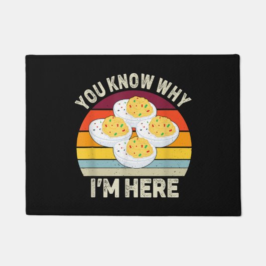 Grappige Thanksgiving Duivelse Eitjes Je weet waar Deurmat (Voorkant)