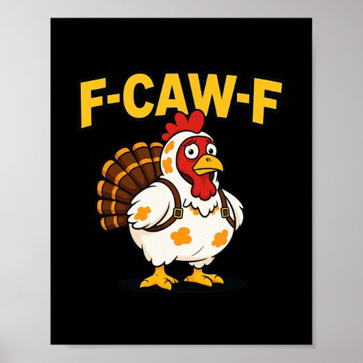 Grappige Thanksgiving F-caw-f kip Kalkoen Kostuum Poster (Voorkant)