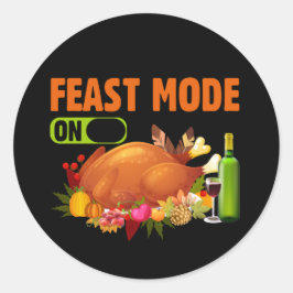 grappige Thanksgiving feast mode woordkunst Ronde Sticker