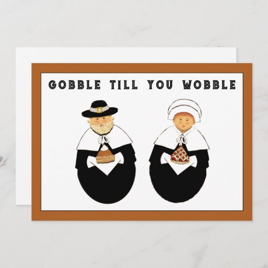 grappige Thanksgiving Feestdagenkaart (Voorkant / Achterkant)