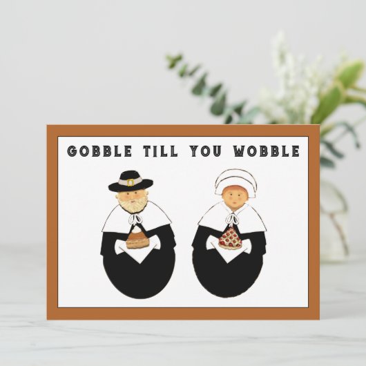 grappige Thanksgiving Feestdagenkaart (Staand voorkant)