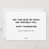 grappige Thanksgiving Feestdagenkaart (Achterkant)