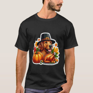 Grappige Thanksgiving Flat-Coated Retriever Honden T-shirt