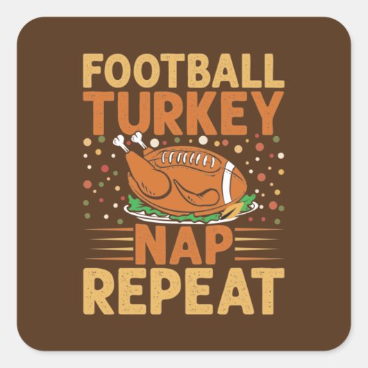grappige Thanksgiving football kalkoen dutje Vierkante Sticker (Voorkant)