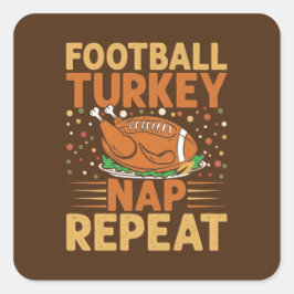 grappige Thanksgiving football kalkoen dutje Vierkante Sticker