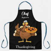 Grappige Thanksgiving Gepersonaliseerde Naam cadea Schort (Voorkant)