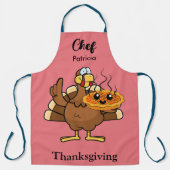 Grappige Thanksgiving Gepersonaliseerde Naam cadea Schort (Voorkant)