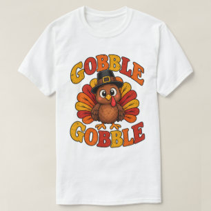 Grappige Thanksgiving Gobble Gobble Kalkoen Pilgri T-shirt