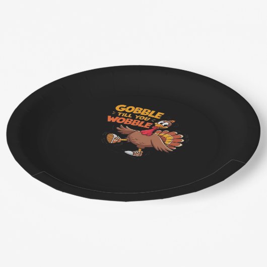 Grappige Thanksgiving - Gobble Till You Wobble Cla Papieren Bordje (Gekanteld)
