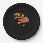 Grappige Thanksgiving - Gobble Till You Wobble Cla Papieren Bordje (Voorkant)