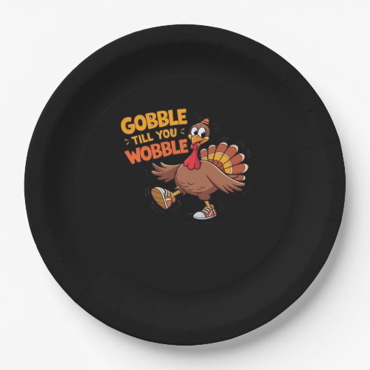 Grappige Thanksgiving - Gobble Till You Wobble Cla Papieren Bordje (Voorkant)