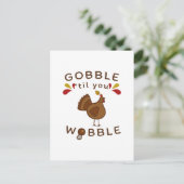 GRAPPIGE THANKSGIVING - GOBBLE TOTDAT JE WOBBELT V BRIEFKAART (Staand voorkant)