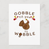 GRAPPIGE THANKSGIVING - GOBBLE TOTDAT JE WOBBELT V BRIEFKAART (Voorkant)