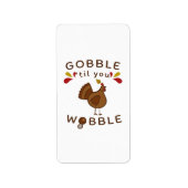 GRAPPIGE THANKSGIVING - GOBBLE TOTDAT JE WOBBELT V ETIKET (Voorkant)
