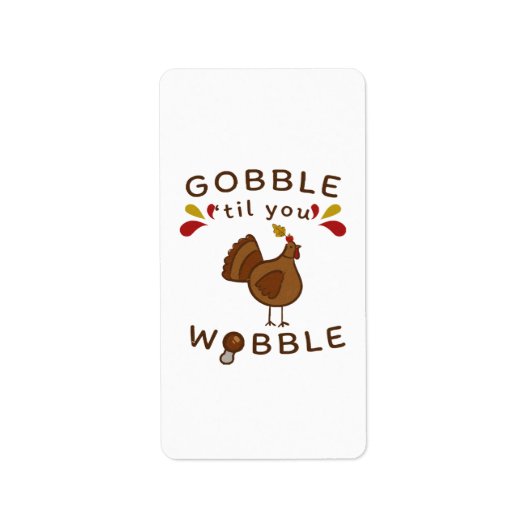 GRAPPIGE THANKSGIVING - GOBBLE TOTDAT JE WOBBELT V ETIKET (Voorkant)