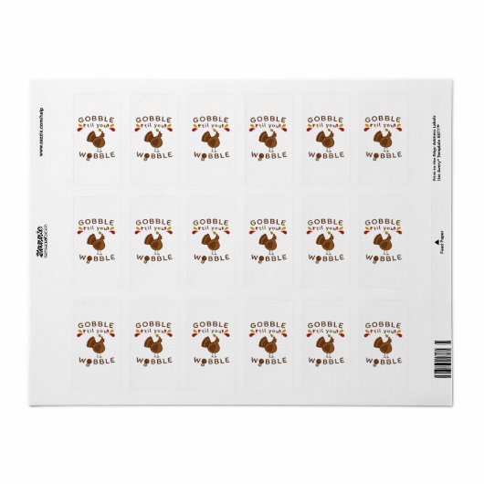 GRAPPIGE THANKSGIVING - GOBBLE TOTDAT JE WOBBELT V ETIKET (Full Sheet)