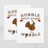 GRAPPIGE THANKSGIVING - GOBBLE TOTDAT JE WOBBELT V INFORMATIEKAARTJE (Voorkant / Achterkant)