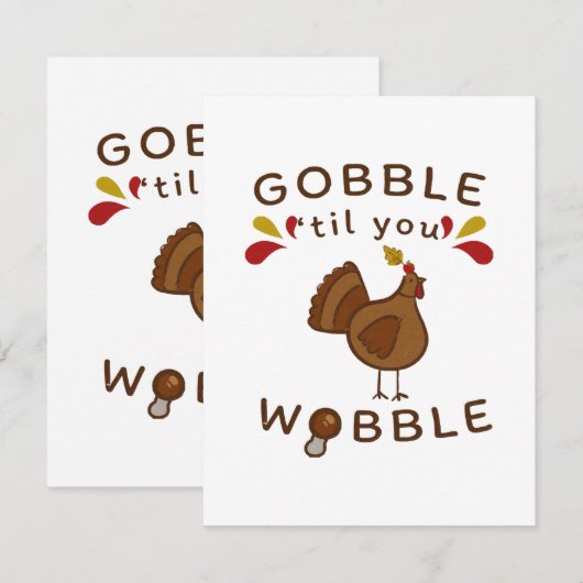 GRAPPIGE THANKSGIVING - GOBBLE TOTDAT JE WOBBELT V INFORMATIEKAARTJE (Voorkant / Achterkant)