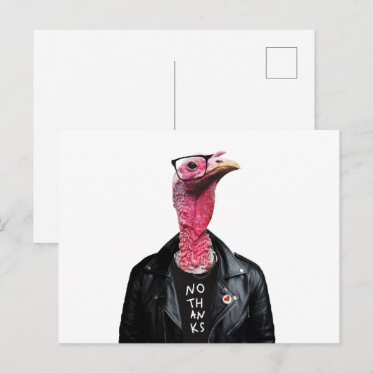 Grappige Thanksgiving-groet met coole meneer Turke Briefkaart (Voorkant / Achterkant)