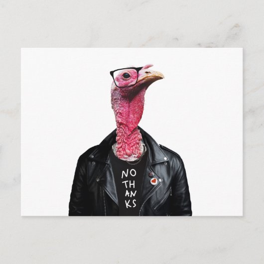 Grappige Thanksgiving-groet met coole meneer Turki Briefkaart (Voorkant)