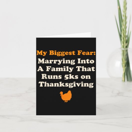 Grappige Thanksgiving hardloop Turkey Trot trouwen Kaart (Voorkant)