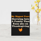 Grappige Thanksgiving hardloop Turkey Trot trouwen Kaart (Gele Bloem)