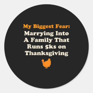 Grappige Thanksgiving Hardlopen Turkey Trot Trouwe Ronde Sticker