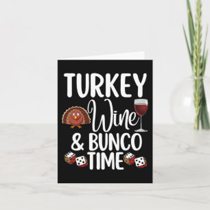 Grappige Thanksgiving Herfst Humor Turkije Wijn en Kaart