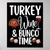 Grappige Thanksgiving Herfst Humor Turkije Wijn en Poster (Voorkant)