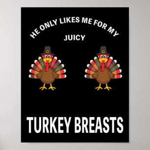 Grappige Thanksgiving Hij Houdt Alleen Van Mijn Sa Poster
