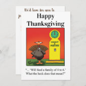 Grappige Thanksgiving Humor uitnodigingen (Voorkant / Achterkant)