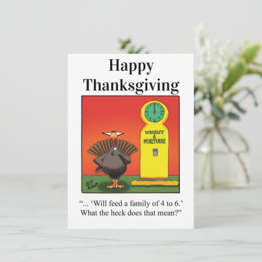 Grappige Thanksgiving Humor uitnodigingen (Staand voorkant)