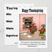 Grappige Thanksgiving Humor uitnodigingen (Voorkant / Achterkant)