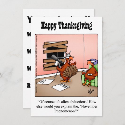 Grappige Thanksgiving Humor uitnodigingen (Voorkant / Achterkant)