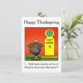 Grappige Thanksgiving Humor uitnodigingen (Staand voorkant)