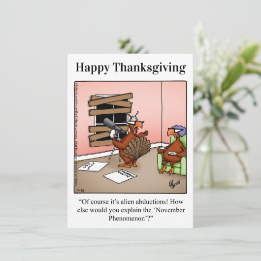 Grappige Thanksgiving Humor uitnodigingen (Staand voorkant)