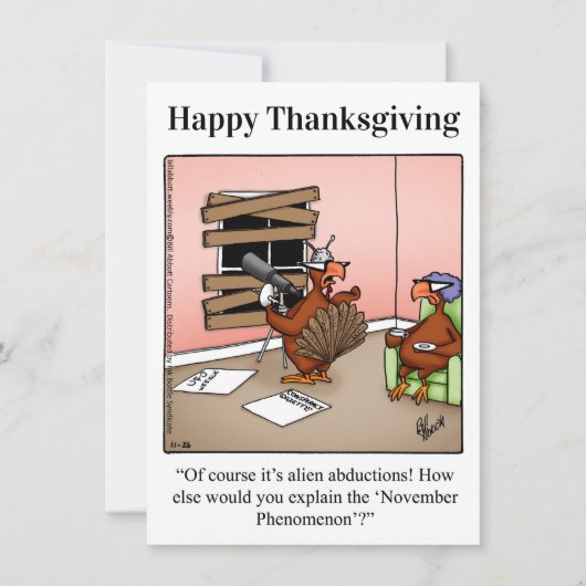 Grappige Thanksgiving Humor uitnodigingen (Voorkant)