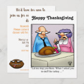 Grappige Thanksgiving Humor uitnodigingen (Voorkant / Achterkant)