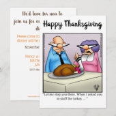 Grappige Thanksgiving Humor uitnodigingen (Voorkant / Achterkant)