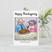 Grappige Thanksgiving Humor uitnodigingen (Staand voorkant)